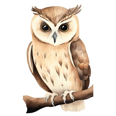 Aquarell Eule Bügelbild DTF Druck mystisches Tiermotiv für T Shirt Hoodie Tasche - Bild 1 von 4