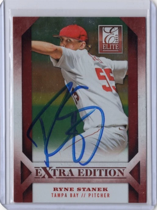 RYNE STANEK MLB Rays 2013 Panini Elite Extra Auto Autographed Signed #9 Card - Image 1 of 2