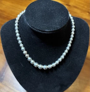 Tiffany & Co. Sterling Silver HardWear Graduated Bead Ball Necklace 16" - Picture 1 of 5