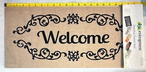 Alfombra de inserción de sasafrás Evergreen WELCOME SCROLL granja conmutable cambiable - Imagen 1 de 5