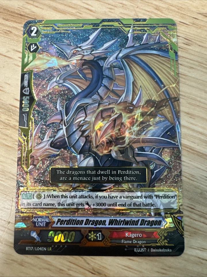 Bushiroad Cardfight Vanguard Perdition Dragon, Whirlwind Dragon BT17/L04EN LR - Image 1 of 4