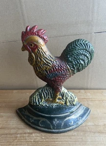 Vintage Cast Metal Rooster Chicken Cockerel Doorstop 1.2kg H20 x W18cm - Picture 1 of 3