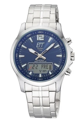 ETT Eco Tech Time Funk-Solar Orologio Professional Worldtimer Blu EGA-11716-31 - Bild 1 von 4