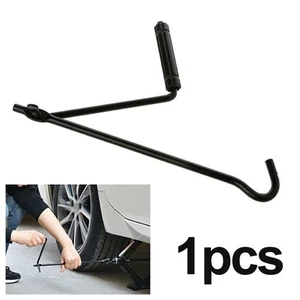 Black Steel Scissor Handle Crank Tool Car Van Garage Tire Wheel Lug Wrench// NEW - Picture 1 of 9