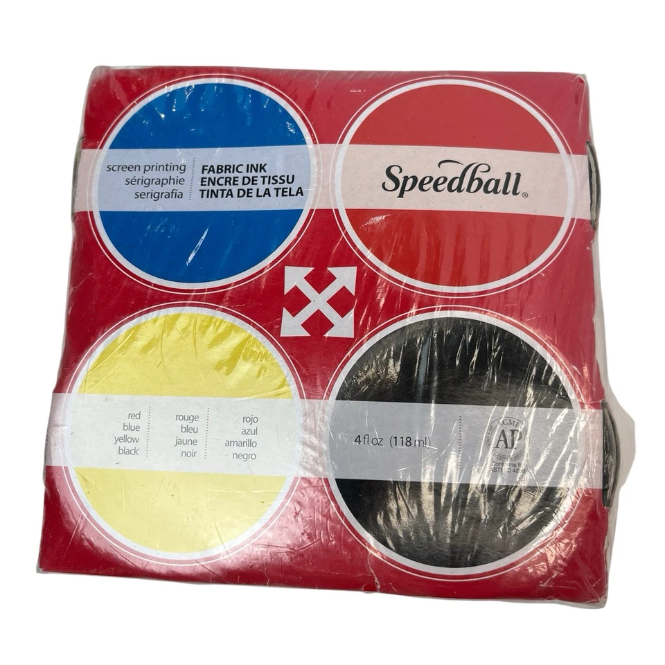Speedball Art Products Sp45025 Fabric Screen Print Ink 4pc Basic Set