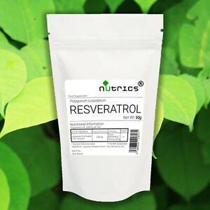 Nutrics® 50% TRANS RESVERATROL Japanese Knotweed Extract 50g Powder No Additives