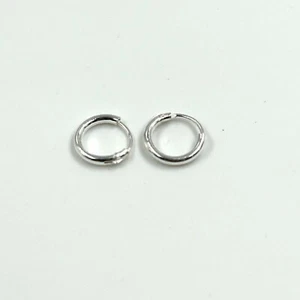 Pair Of Sterling Silver 925 Bali Hoop Sleeper Earrings, 925 Silver Earring - Picture 1 of 4