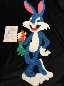 RARE COLLECIBLE BUGS BUNNY 2 PC MELTED PLASTIC POPCORN CHIPS DECOR VINTAGE - Picture 1 of 17