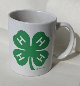 Vintage 4H Clover Coffee Cup Mug Tea 4 Leaf Clover Green 18 USC 707 - Picture 1 of 10