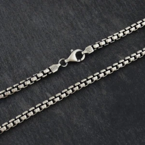 3.5mm Gun Metal Round Box Chain Necklace-925 Sterling Silver 18" 20" 22" 24" 30" - Picture 1 of 4