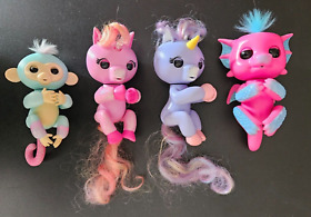 Fingerlings Unicorn Dragon Monkey Figures Toys Interactive (Lot of 4) TESTED