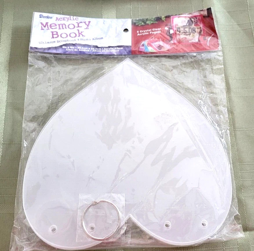 Darice Acrylic MEMORY BOOK Ultimate Scrapbook & Photo Album HEART SHAPE NEW 2008 - Image 1 of 4