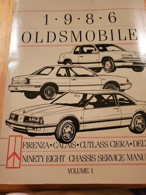 Oldsmobile Cutlass Ciera Firenza Calais Ninety Eight 1986 chasis manual de servicio Foto 1 de 4