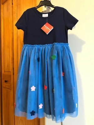 Vestido 130 Hanna Andersson Flor Tul Apliques Niñas Foto 1 de 4