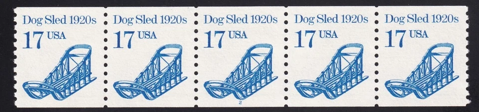 2135 Transportation Issue – 17c "Dog Sled 1920s" PNC 5 Plate 2  MNH - Image 1 of 2