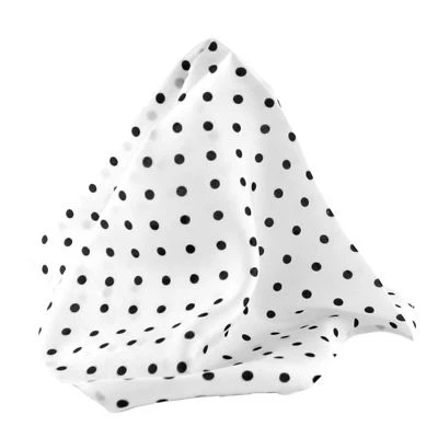 NEW Royal Silk® Stunning White Polka Dot Silk Pocket Square 16" Sq. Handkerchief - Image 1 of 4