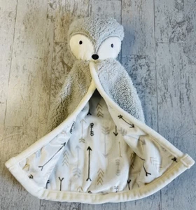 Chick Pea Gray Fox Sherpa Security Blanket Arrows Plush Lovey Baby Toy - Picture 1 of 4