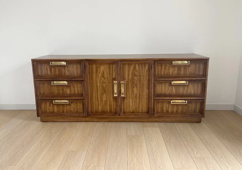 Vintage MCM Drexel 9 Drawer Long Low Boy Dresser Console Buffet Chest Cover
