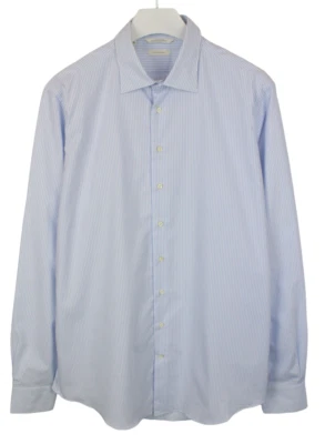 Camicia Formale Slim Fit Suitsupply Su Misura Da Uomo 45L / 17 3/4L Rigata - Immagine 1 di 4