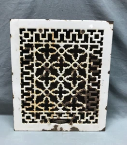 Antique Cast Iron Porcelain Gothic Heat Grate Wall Register 10x12 VTG 1462-24B - Picture 1 of 17
