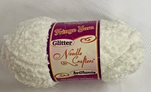 NEW~ Needle Crafters Brilliants Fringe Yarn Glitter ~NC574A~White Sparkle Boucle - Picture 1 of 10