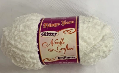 NUEVO ~ Aguja Artesanos Brillantes Flecos Hilo Brillo ~NC574A ~ Blanco Brillo Boucle Foto 1 de 4