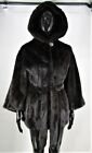 FUR ... Pre-Owned Ranch Mink Hooded Capelet With 3/4 Sleeves (Size: 8-14)