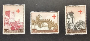 3 Francobolli Repubblica San Marino Pro Croce Rossa Anno 1951 ** - Foto 1 di 2