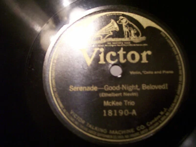 McKEE TRIO GOOD-NIGHT BELOVED & BOHEMIAN GIRL MELODIES 1917 VICTOR RECORDS 18190 - Image 1 of 4