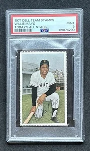 1971 Willie Mays PSA 9🔥RARO francobolli squadra Dell Todays carta LOW POP solo 12 superiori - Foto 1 di 2