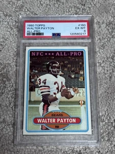 Tarjeta de fútbol americano 1980 Topps PSA 6 HOF WALTER PAYTON CHICAGO BEARS - Imagen 1 de 1