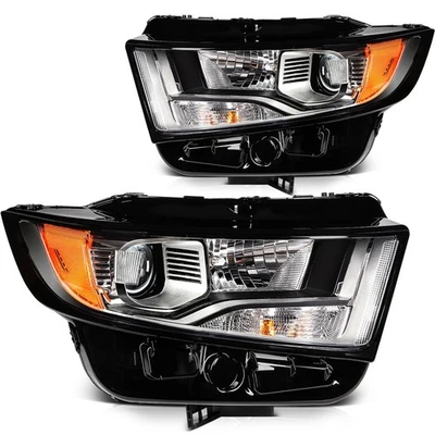 Left+Right Black Housing Headlights Assembly For 2015 2016-2018 Ford Edge Foto 1 de 4