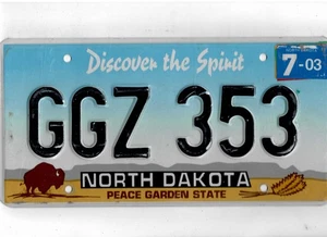 NORDDAKOTA Beifahrer 2003 Kennzeichen "GGZ 353" - Bild 1 von 1