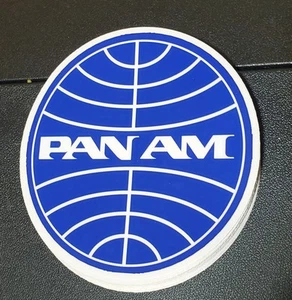 PAN AM 🌐 LOGO STICKERS RETRO VINTAGE LOOKING HUGE 6" Design Made in USA 🇺🇸 - Picture 1 of 24