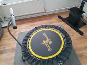 Boogie Bounce Rebounder Folding Trampoline Adjustable Handle Mobile App Workouts - Picture 1 of 3