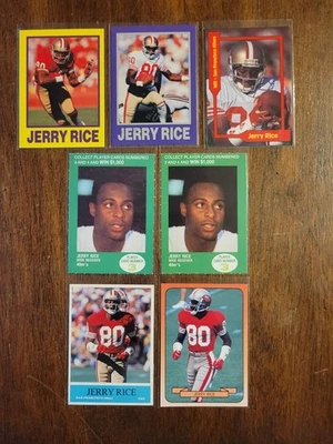 Juego de 7 tarjetas raras Jerry Rice 1990 muy raras - ¡Leer por favor!! Foto 1 de 4