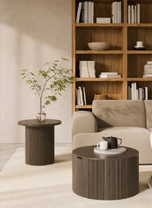 Runder Holz-Beistelltisch Nele Westwing Couchtisch 677 - Bild 1 von 3