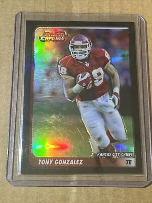 2003 Bowman Chrome #19 Tony Gonzalez Black Refractor /500 Kansas City Chiefs HoF - Image 1 of 2