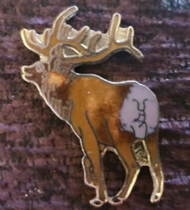 Vintage Enamel Elk Large Hat Pin Size 1-1/2" tall x 1" wide - Picture 1 of 1