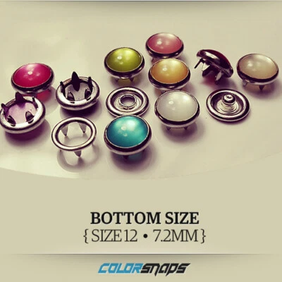 Size 12 • 5/16 • 8mm • Decorative Pearl Snaps • No Sew Buttons • Doll pearl Snap - Image 1 of 3