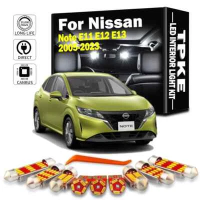  Kit de luces LED mapa domo para Nissan Note E11 E12 E13 2005-2023 accesorios coche Foto 1 de 4