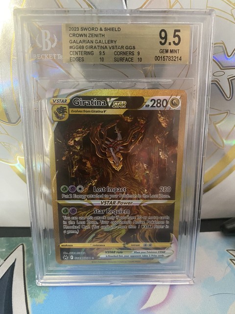 Pokémon TCG Giratina VStar GG69/GG70 Gold Alt Art - Crown Zenith NM-M!  CENTERED!