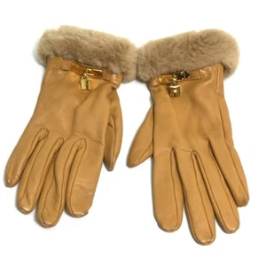 HERMES Cadena Charm Princess gloves Glove Leather Beige - Picture 1 of 11