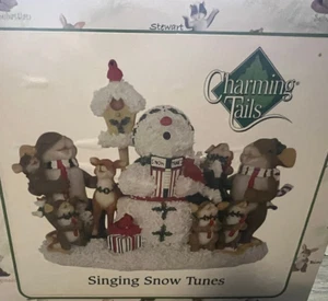 Charming Tails By Fitz and Floyd Singing Snow Tunes 87/175 With Box - Picture 1 of 5