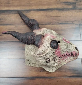 Máscara de goma de Halloween calavera cuernos cabra ganado miedo demonio muerto disfraz - Imagen 1 de 3