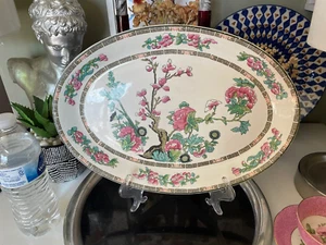 Antique England John Maddock Oval Serving Platter Indian Tree 14.75'' Restaurant - Picture 1 of 8