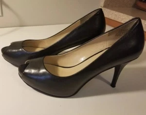 Nine West Women's Black Leather 3"High Heel(size 6m) - Picture 1 of 8