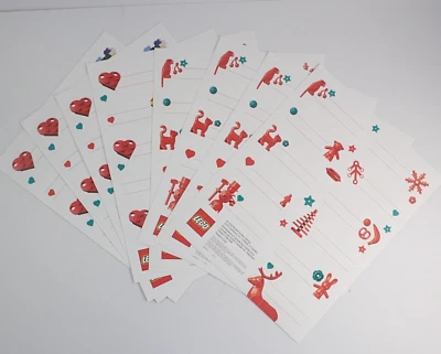 Lego Christmas Gift Tag Sticker Sheets 84 Stickers New Lot of 8 Sheets/2 Designs - Image 1 of 4