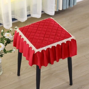 1X 30*30cm Ruffled Lace Floral Square Seat Cushion Check Chair Mat Soft Seat Pad - Picture 1 of 10