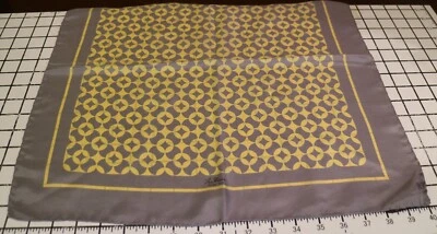 Imperial Les Mans Handkerchief Made In Italy 100%  Silk In Grey & Yellow - Image 1 of 4